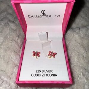 Charlotte & Lexi Pink Dragonfly Earrings